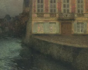 House by the Quentin Canal by Henri Le Sidaner Oil Painting