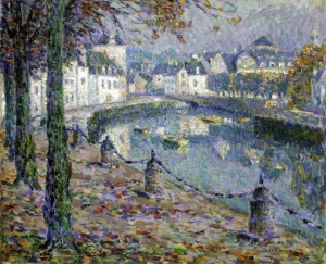 La Petite Ville au Matin, Quiperl painting by Henri Le Sidaner