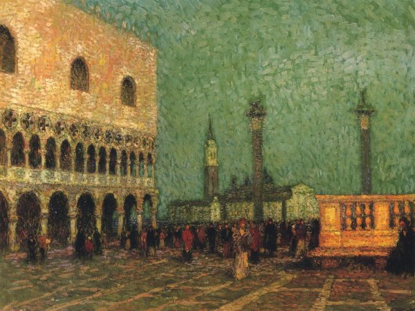 Main Product Photo of La Piazatta Painting by Henri Le Sidaner