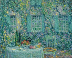 La Table. Soleil Dans Les Feuilles, Gerberoy by Henri Le Sidaner Oil Painting