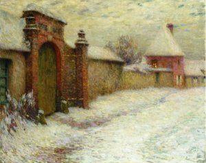 Le Portail Niege, Gerberoy by Henri Le Sidaner Oil Painting