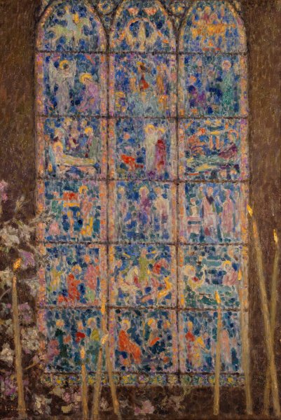 Le vitrail, Chartres by Henri Le Sidaner - Hand-Painted Oil Painting Reproduction