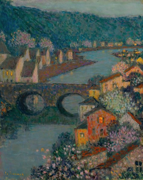 Les Maisons Sur La Riviere  by Henri Le Sidaner - Hand-Painted Oil Painting Reproduction