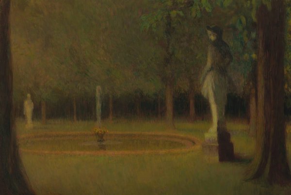 Les Statues Dans Le Parc De Versailles  by Henri Le Sidaner - Hand-Painted Oil Painting Reproduction