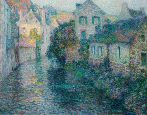 Les Vieilles Maisons, Quimperle Oil painting by Henri Le Sidaner