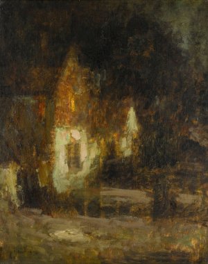 Maison au clair de lune, Gerberoy by Henri Le Sidaner Oil Painting