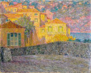 Maisons au soleil, Villefranche-sur-Mer by Henri Le Sidaner Oil Painting