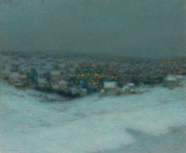 Neige Au Clair De Lune  by Henri Le Sidaner - Hand-Painted Oil Painting Reproduction