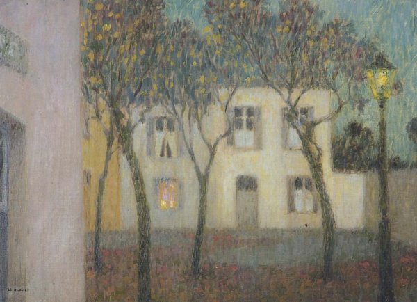 Place du Village by Henri Le Sidaner - Hand-Painted Oil Painting Reproduction
