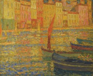 Port at Villefranche Oil painting by Henri Le Sidaner