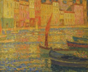 Port at Villefranche Oil painting by Henri Le Sidaner