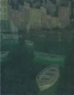 Port in Full Moon by Henri Le Sidaner Oil Painting