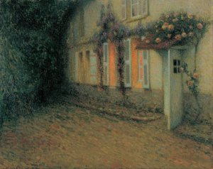 Roses and Wisterias on the House by Henri Le Sidaner Oil Painting
