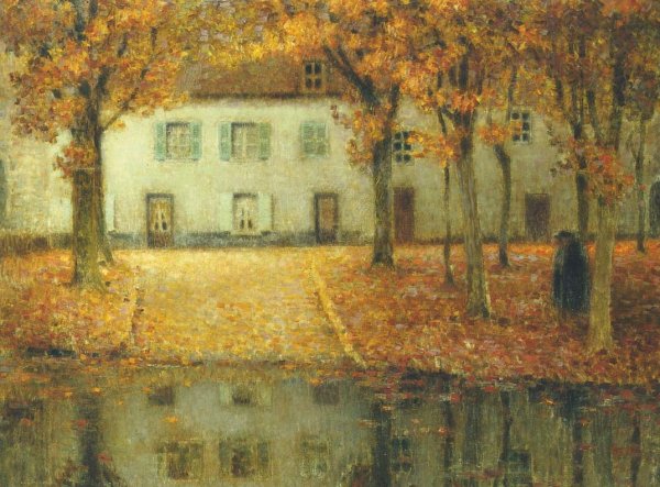 Main Product Photo of Small House by the Eau River at Chartres Painting by Henri Le Sidaner
