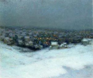 Snow in the Moonlight by Henri Le Sidaner Oil Painting