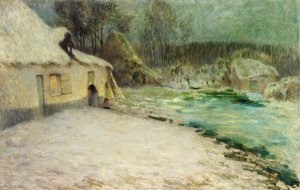 Snowy Evening, Etaples Oil painting by Henri Le Sidaner