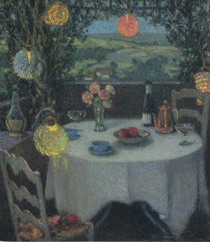 Table in a Tunnel Oil painting by Henri Le Sidaner