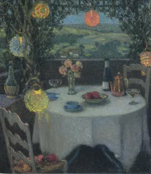 Table in a Tunnel Oil painting by Henri Le Sidaner