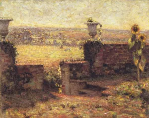 Terrace in Gerberoy by Henri Le Sidaner - Oil Painting Reproduction