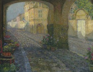 The Boutique from the Porch by Henri Le Sidaner Oil Painting
