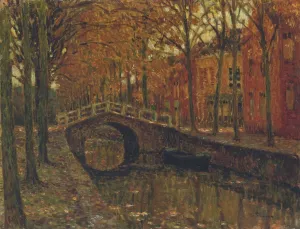 The Delft Canal painting by Henri Le Sidaner