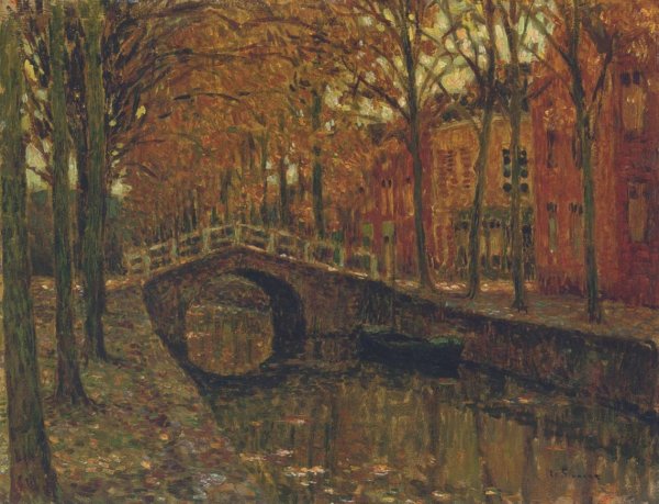 The Delft Canal by Henri Le Sidaner - Hand-Painted Oil Painting Reproduction