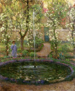 The Jet of Water Oil painting by Henri Le Sidaner