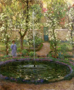 The Jet of Water Oil painting by Henri Le Sidaner
