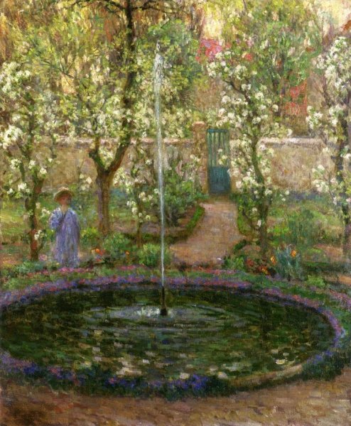 The Jet of Water by Henri Le Sidaner - Hand-Painted Oil Painting Reproduction