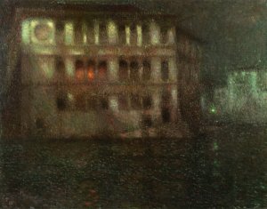 The Old Palace, Moonlight, Venice Oil painting by Henri Le Sidaner