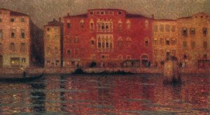 The Red Palace in Venice Oil painting by Henri Le Sidaner