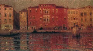 The Red Palace in Venice by Henri Le Sidaner Oil Painting