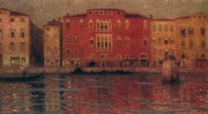 The Red Palace in Venice Oil painting by Henri Le Sidaner