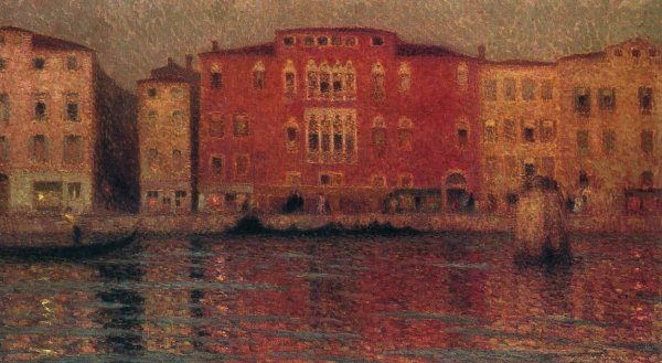 Main Product Photo of The Red Palace in Venice Painting by Henri Le Sidaner