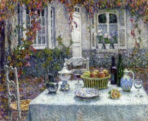 The Small Table by Henri Le Sidaner Oil Painting