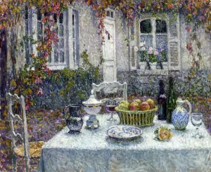 The Small Table painting by Henri Le Sidaner