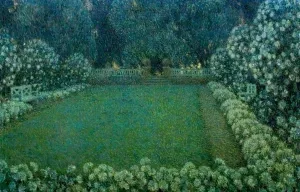 White Garden in Twilight by Henri Le Sidaner Oil Painting