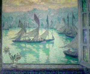 Window at the Port of Honfleur by Henri Le Sidaner Oil Painting