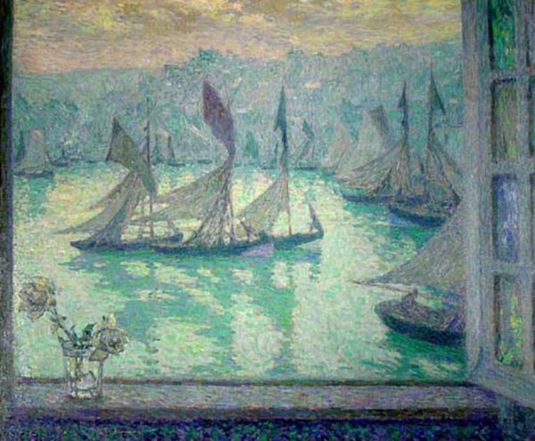 Window at the Port of Honfleur by Henri Le Sidaner - Hand-Painted Oil Painting Reproduction