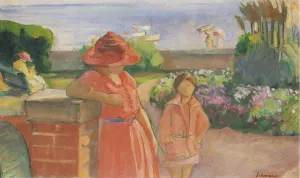 A Walk by the Sea by Henri Lebasque - Oil Painting Reproduction