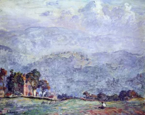 A Woman in a Landscape Oil painting by Henri Lebasque