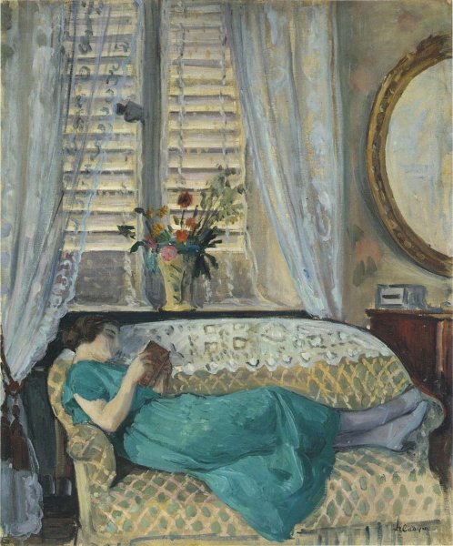 Main Product Photo of A Woman Reading Painting by Henri Lebasque