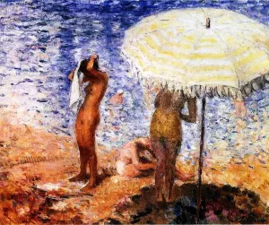 At the Beach by Henri Lebasque - Oil Painting Reproduction