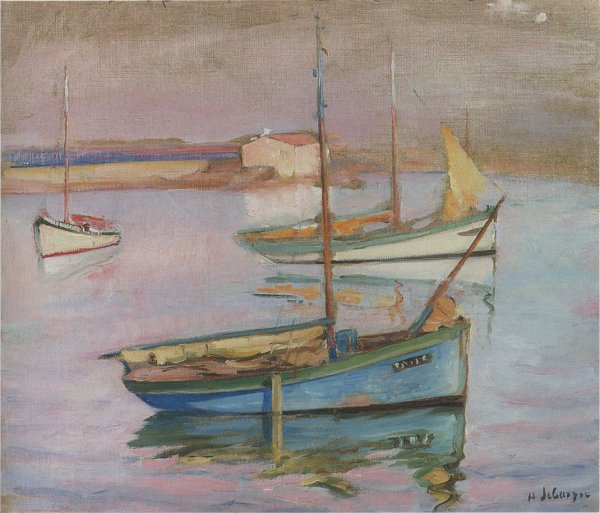 Main Product Photo of Boats at the Port Ile de Yeu Painting by Henri Lebasque
