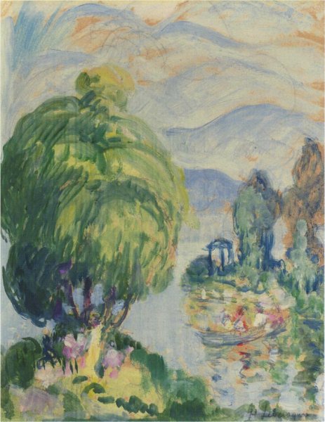 Main Product Photo of Bord de la Riviere Painting by Henri Lebasque