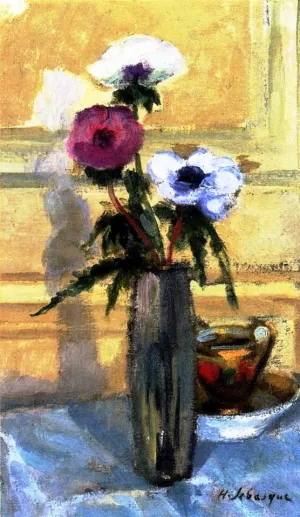 Bouquet of Anemones and Cup by Henri Lebasque - Oil Painting Reproduction