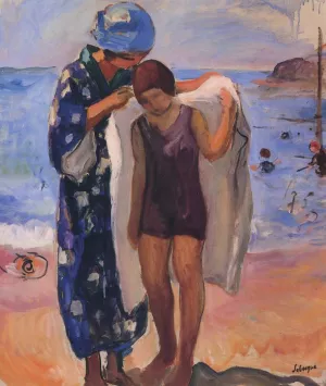 By the Beach by Henri Lebasque - Oil Painting Reproduction
