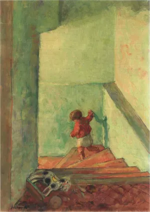 Child on the Stairs by Henri Lebasque Oil Painting
