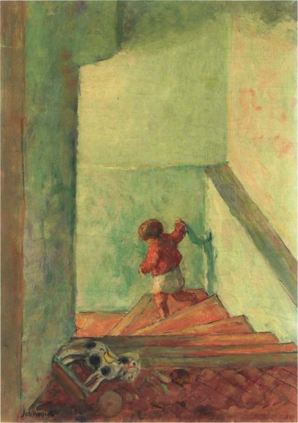 Main Product Photo of Child on the Stairs Painting by Henri Lebasque