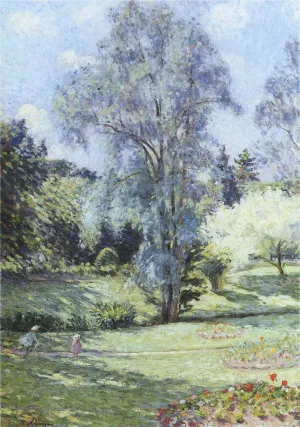 Child Playing in the Garden by Henri Lebasque Oil Painting